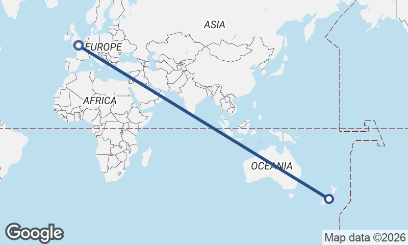 Christchurch to Le Havre