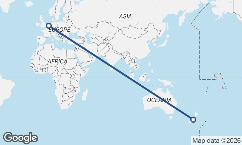 Christchurch to Rotterdam