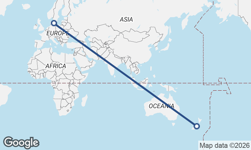 Christchurch to Copenhagen