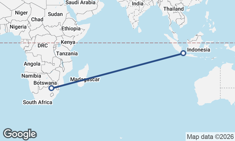 Jakarta to Johannesburg