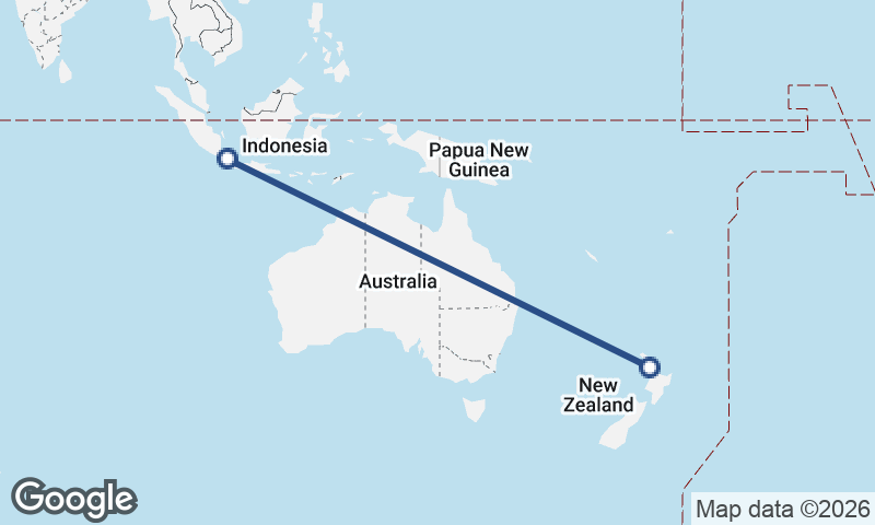 Jakarta to Auckland