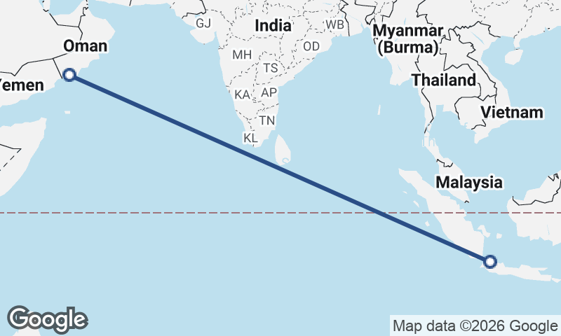 Jakarta to Şalālah