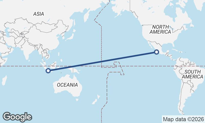 Jakarta to Manzanillo