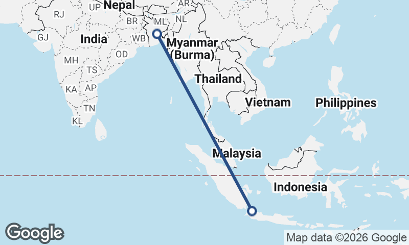 Jakarta to Dhaka