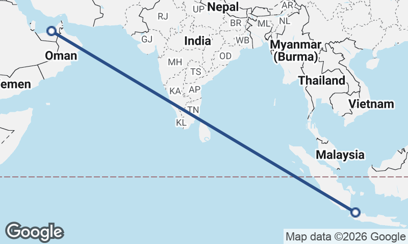 Jakarta to Abu Dhabi