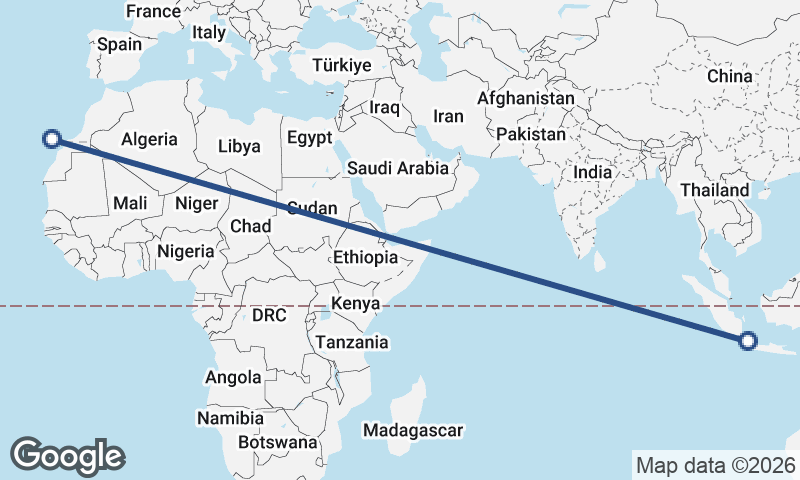 Jakarta to Las Palmas de Gran Canaria