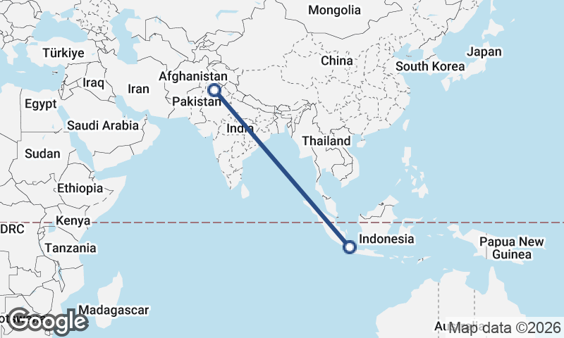 Jakarta to Faisalabad