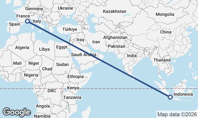 Jakarta to Marseille