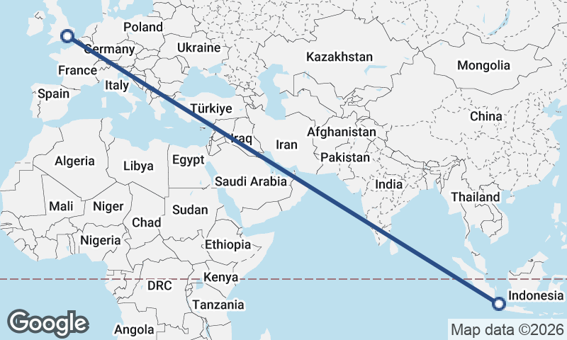 Jakarta to London