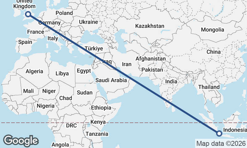 Jakarta to Birmingham