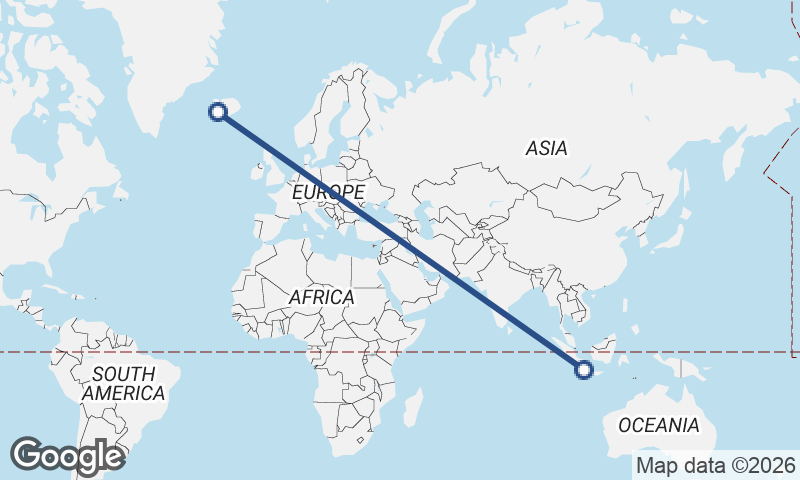 Jakarta to Reykjavík