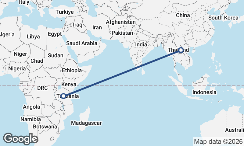 Tanzania to Laos