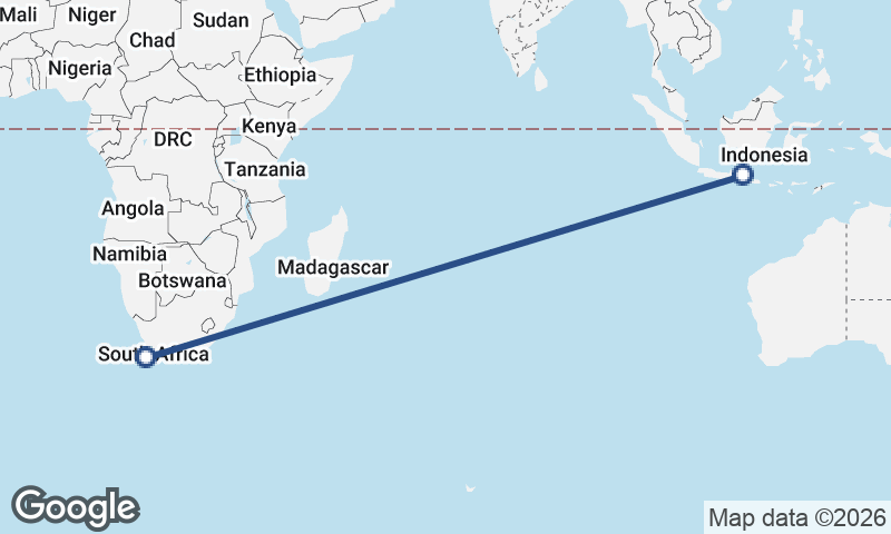 Surabaya to Cape Town
