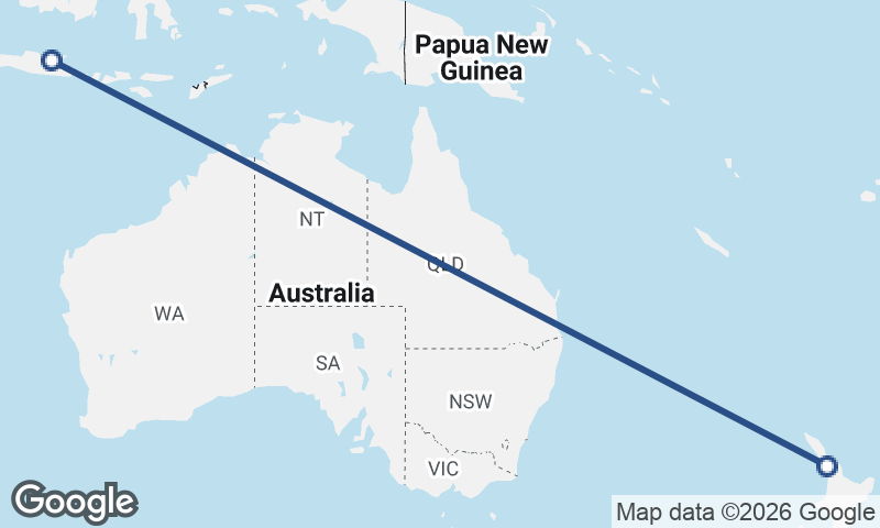 Surabaya to Auckland