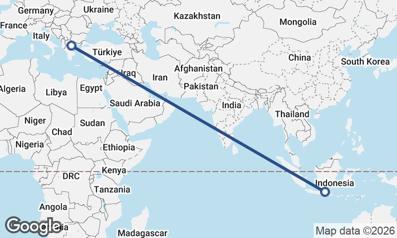 Surabaya to Thessaloníki