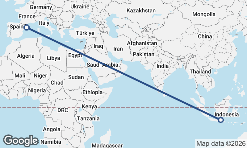 Surabaya to Barcelona