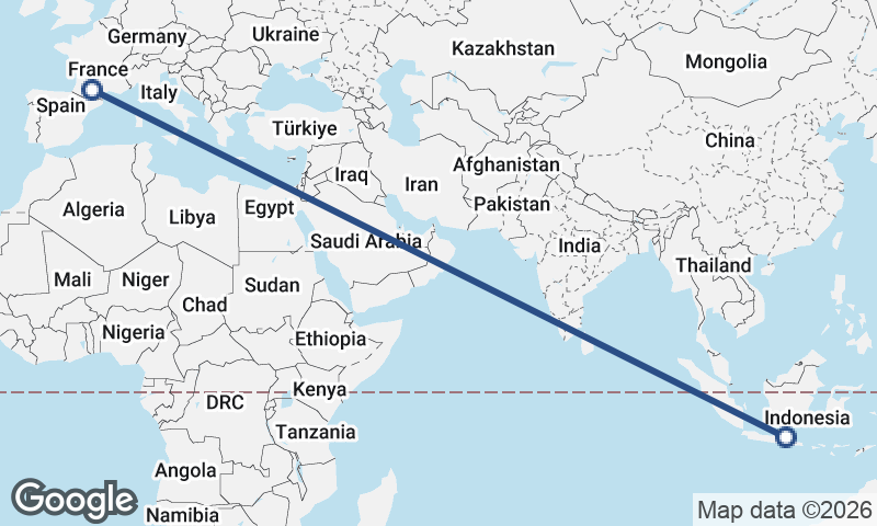 Surabaya to Toulouse