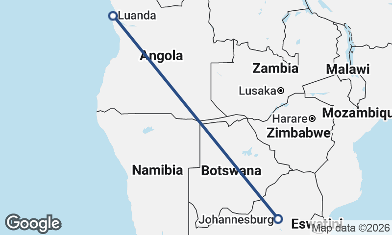 Luanda to Johannesburg