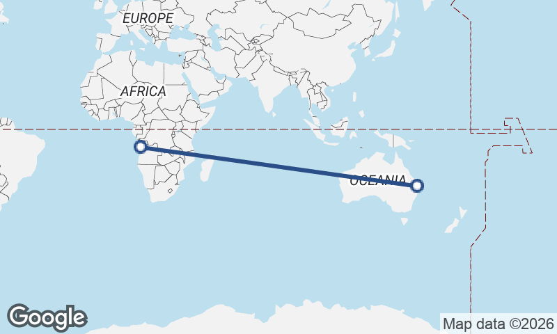Luanda to Brisbane