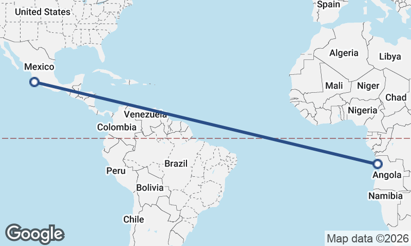 Luanda to Manzanillo
