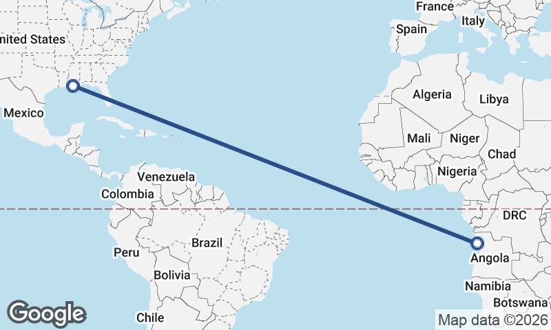 Luanda to New Orleans