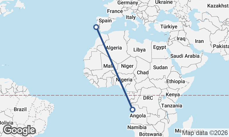 Luanda to Lisbon