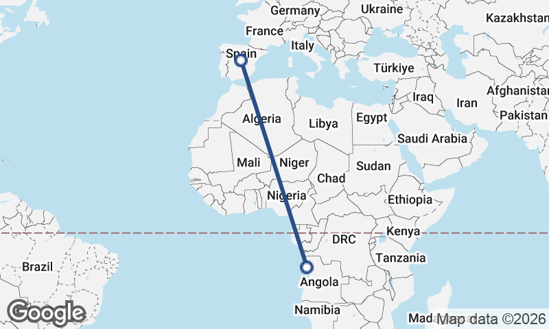 Luanda to Madrid