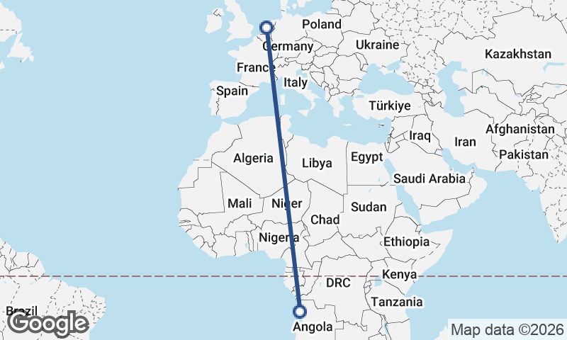 Luanda to Amsterdam