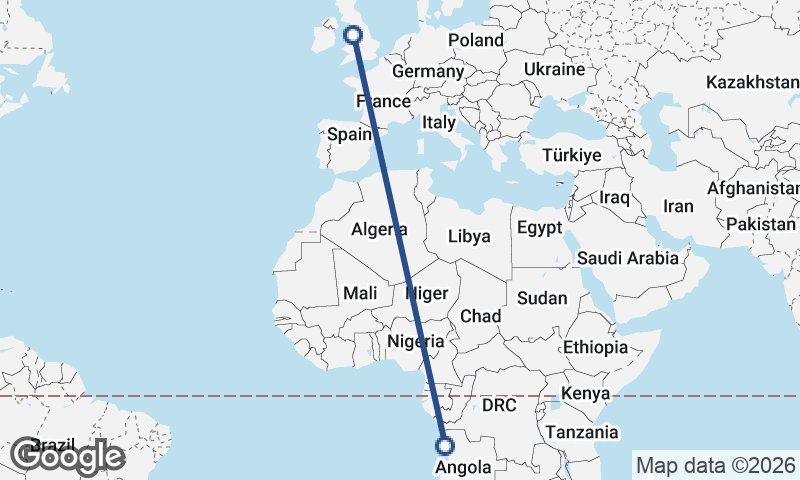 Luanda to Liverpool