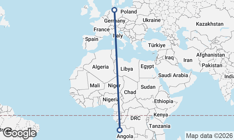 Luanda to Hamburg