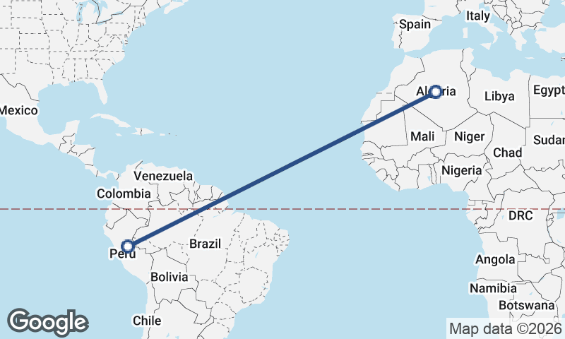 Peru to Algeria
