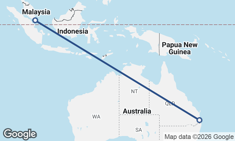 Singapore to Brisbane
