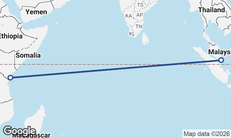 Singapore to Mombasa