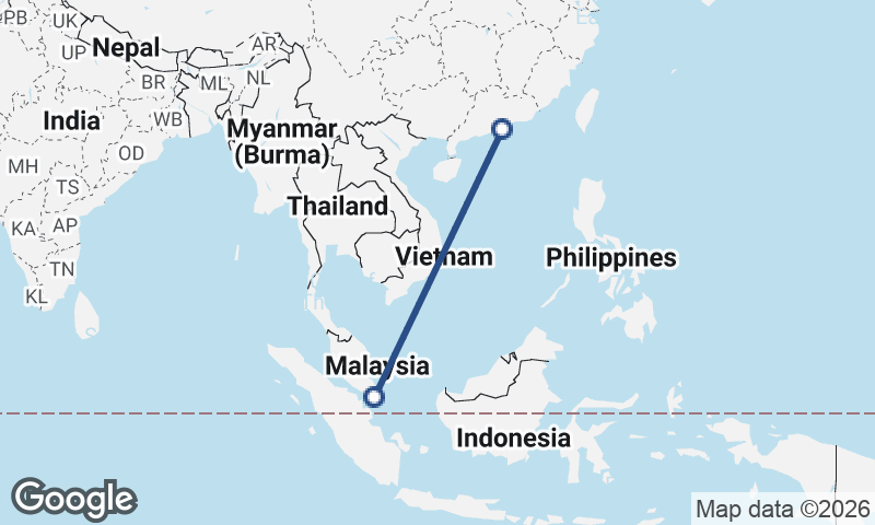 Singapore to Hong Kong