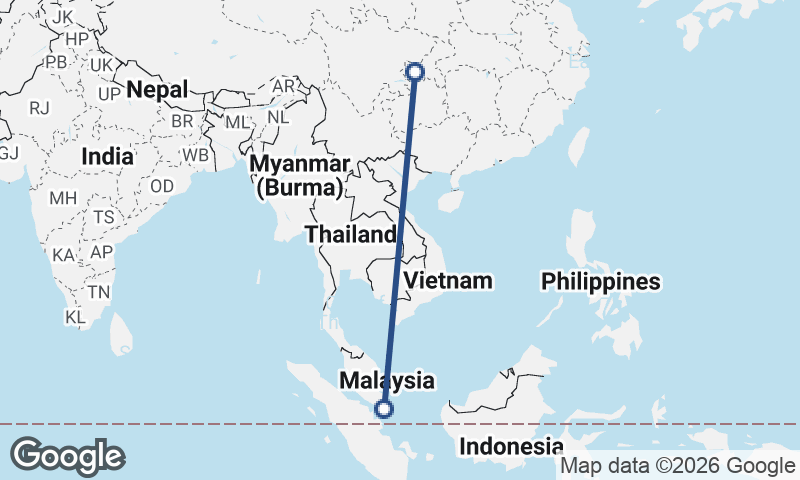 Singapore to Chongqing
