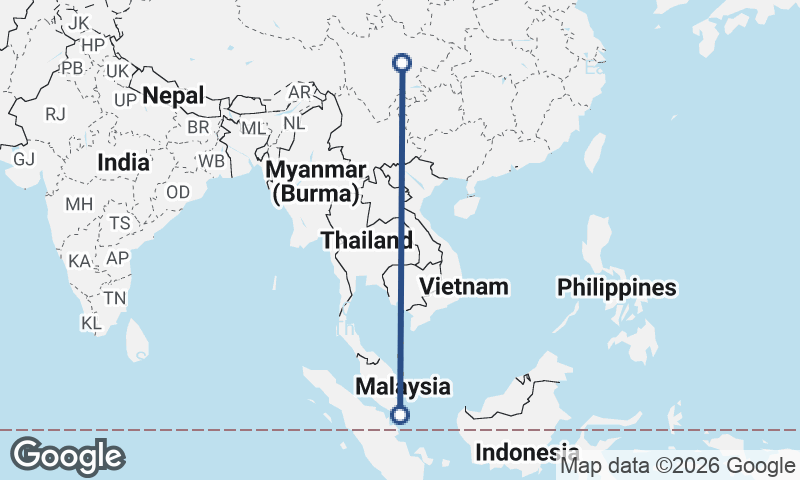 Singapore to Chengdu