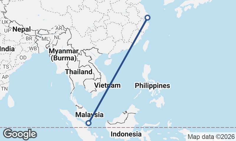 Singapore to Shanghai