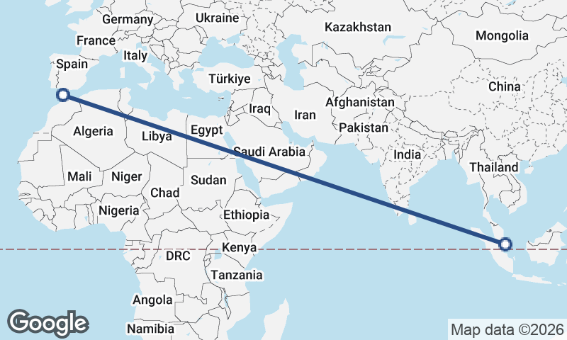 Singapore to Tangier