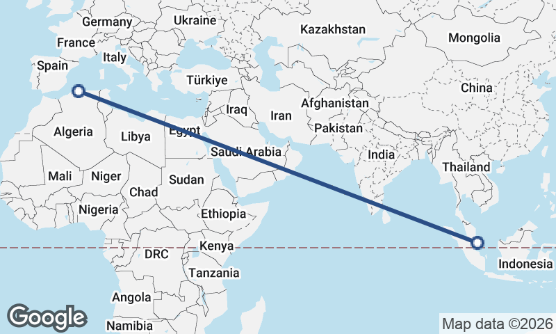 Singapore to Algiers