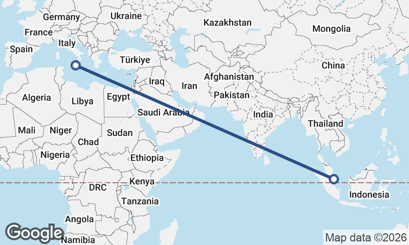 Singapore to Catania