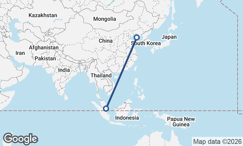 Singapore to Dalian