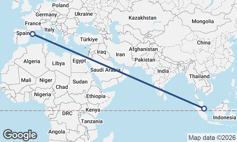 Singapore to Barcelona
