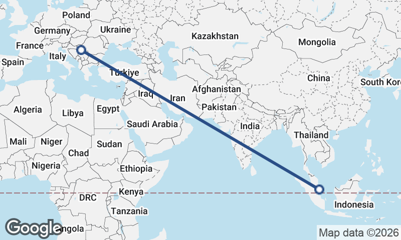 Singapore to Belgrade
