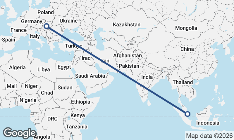 Singapore to Budapest