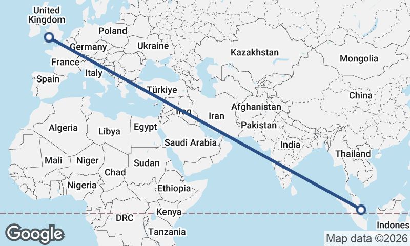 Singapore to Cardiff