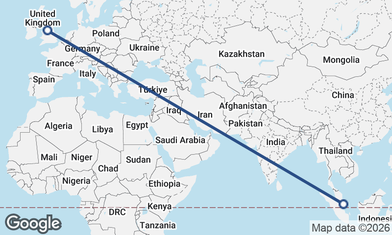 Singapore to Manchester