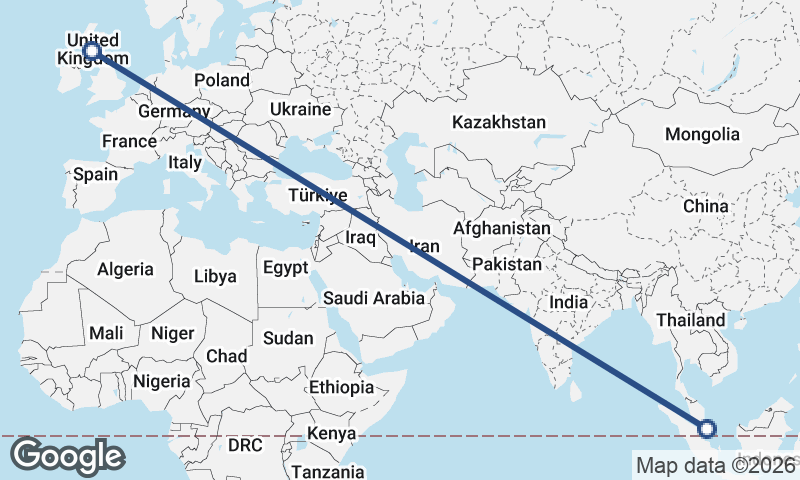 Singapore to Glasgow