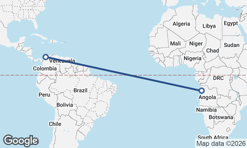 Cartagena to Luanda