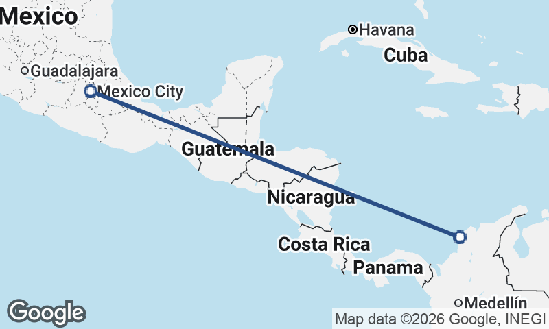 Cartagena to Mexico City