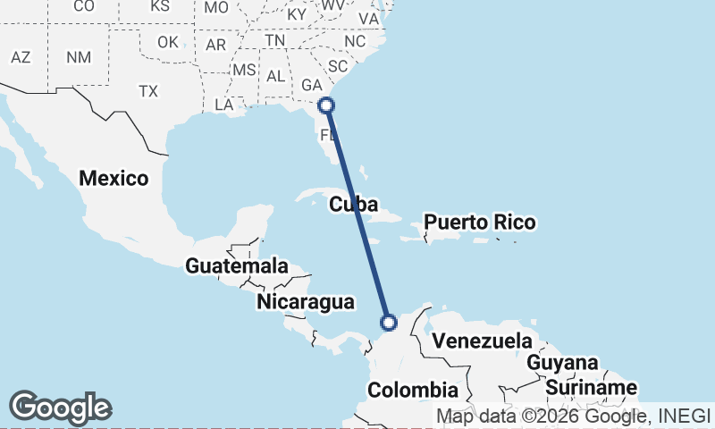 Cartagena to Jacksonville